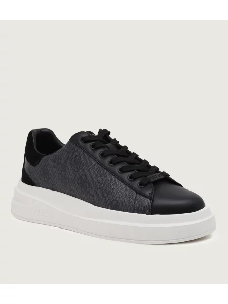 Guess Sneakers ELBA cu adaos de piele negru
