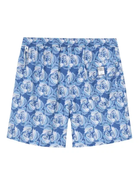Долнища на бански Fedeli с принт с пейсли десен синьо