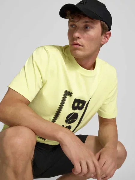 T-shirt o kroju regular fit z czystej bawełny model ‘ICONIC’ Boss Green zielona