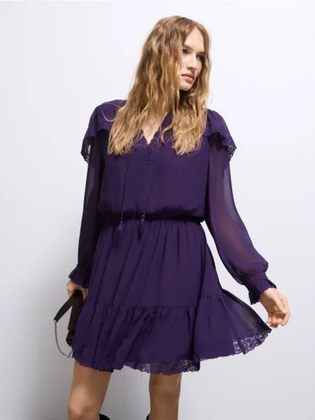 Kostiumas mini mini suknelė Mohito violetinė