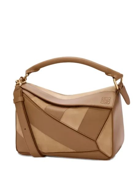 Geantă shopper Loewe cu dungi maro
