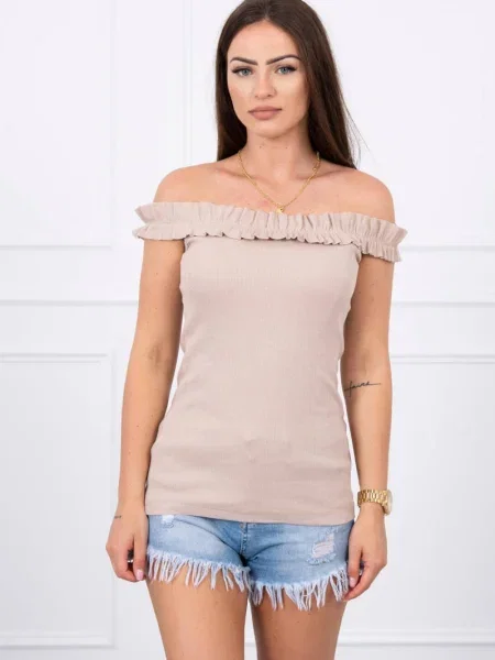 Bluză Kesi cu volane bej