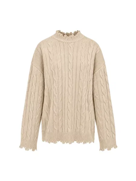 Sweter Akep wełniany beżowy