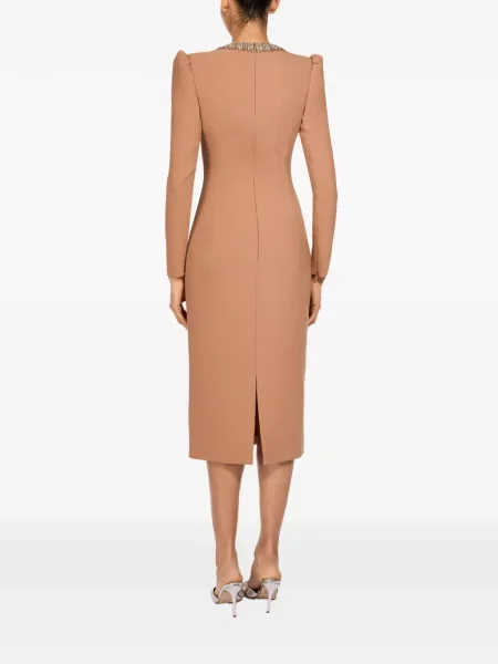 Gulerat rochie midi Jenny Packham până la genunchi de costum