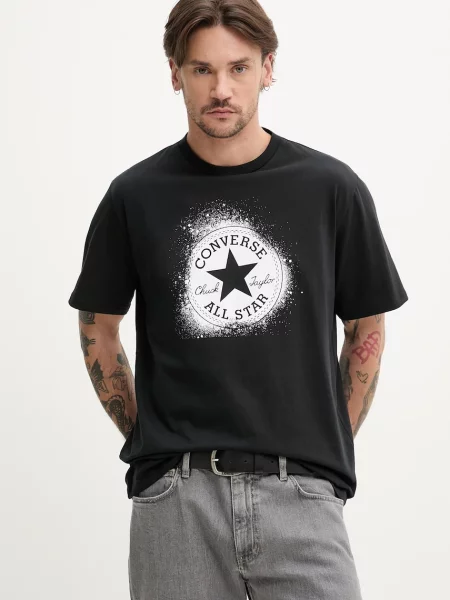 Тениска Converse с принт черно