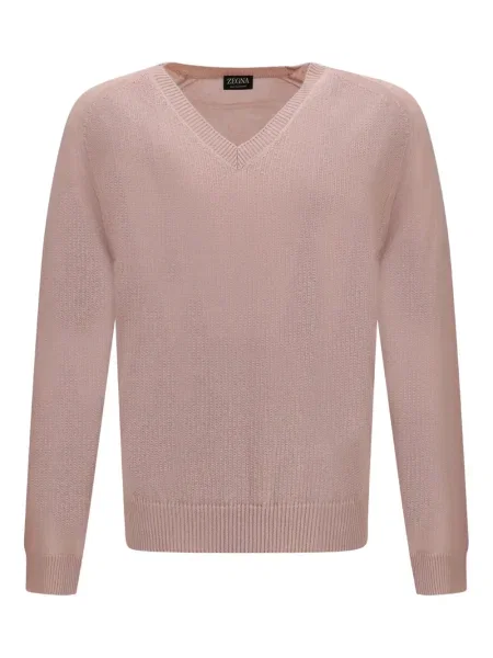 Pulover Zegna cu decolteu în V roz