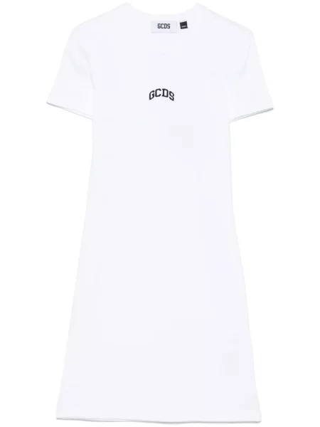 Rochie mini Gcds cu broderie de costum alb