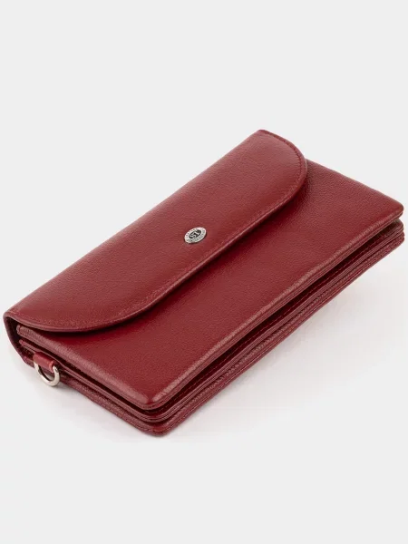 Кожаный клатч St Leather Accessories бордовый