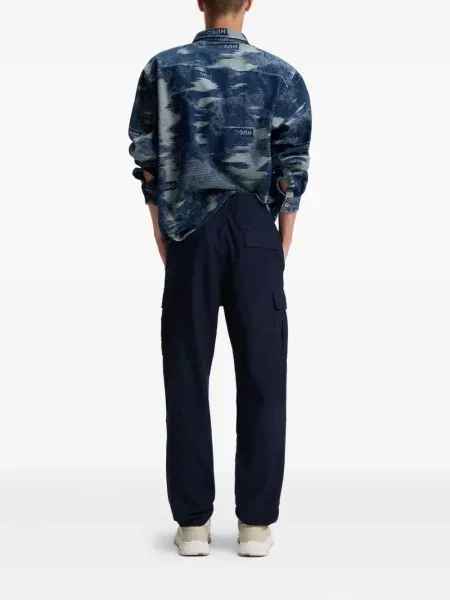 Pantaloni cargo Hugo cu cordon albastru