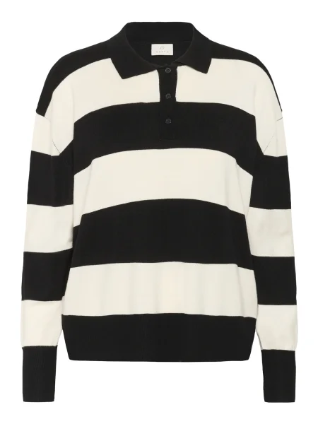 Kaffe Pulover KALizza negru / murdar alb