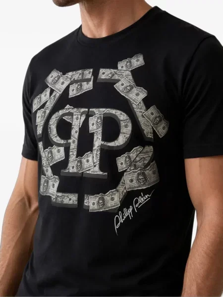 Μπλούζα Philipp Plein με στρογγυλή λαιμόκοψη μαύρο