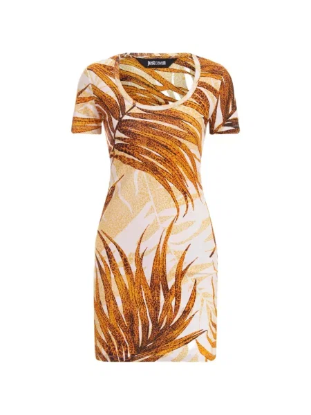 Rochie mini Just Cavalli cu imagine de costum mini alb