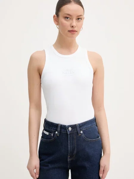 Calvin Klein Jeans Top de damă din alb
