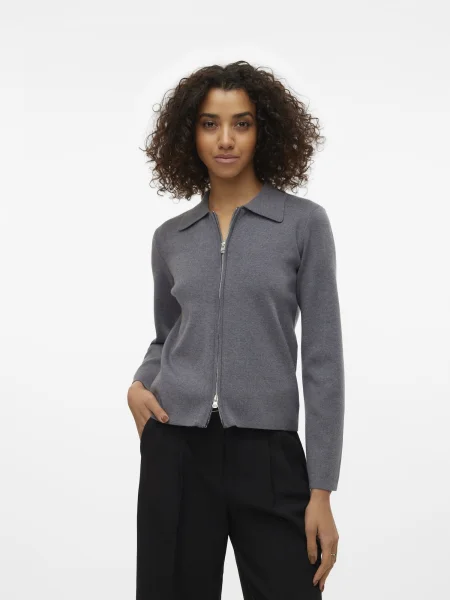 VERO MODA Geacă tricotată VMHANNA închis gri