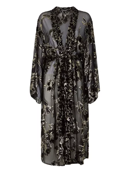 Halat Roberto Cavalli cu model floral negru