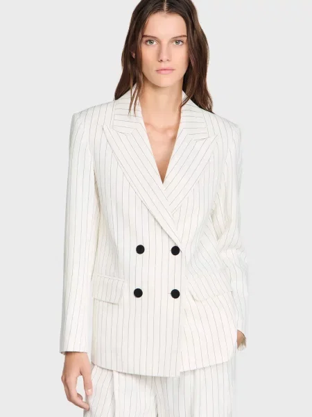 Смугастий піджак Sandro білий