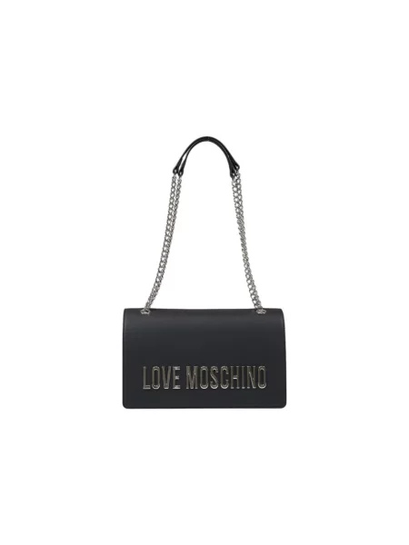 Lniana torebka Love Moschino czarna