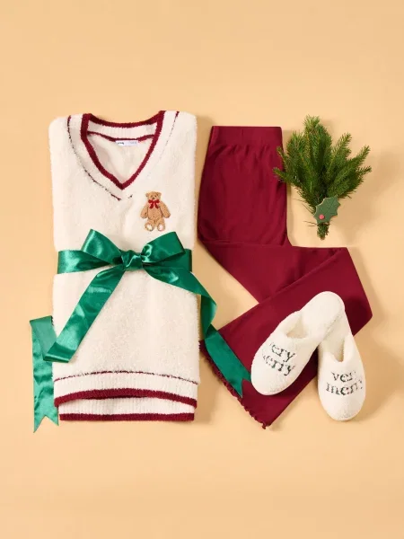 Піжамний комплект із двох предметів кремовий