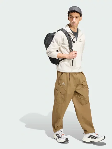 Флисовый свитер Adidas бежевый