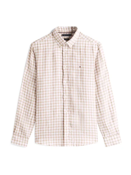 TOMMY HILFIGER Košile ESSENTIAL karamelová bílá