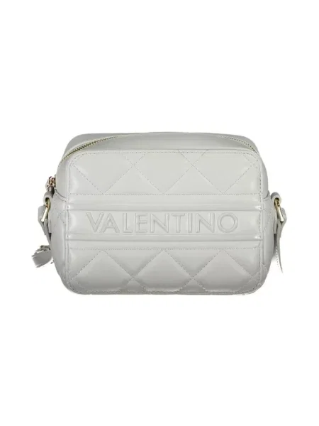 Lniana torebka crossbody Valentino pikowana szara