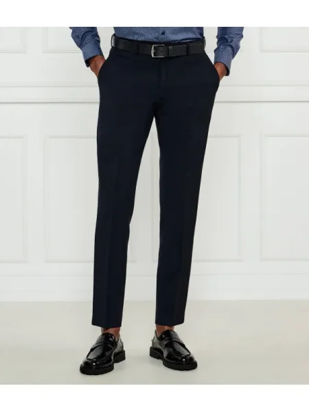 BOSS BLACK Pantaloni cu adaos de lână negru