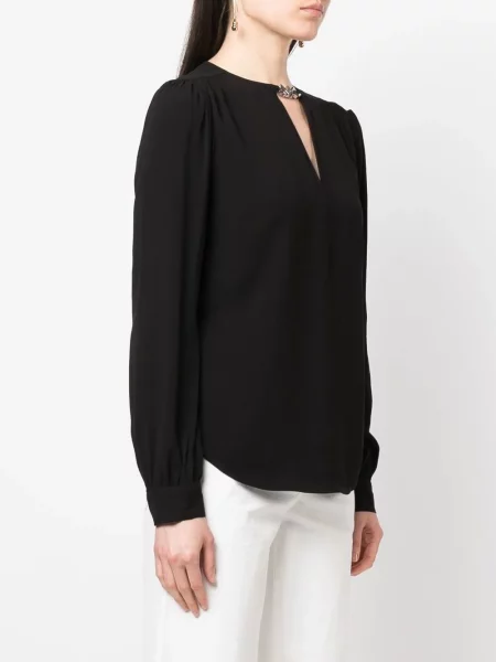 Długa bluzka Michael Michael Kors z bufiastymi rękawami czarna