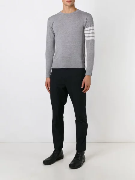 Pulover Thom Browne din lână merinos gri