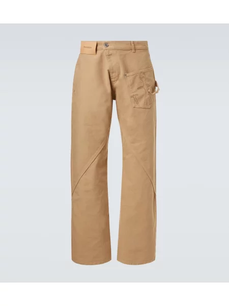 Pantaloni Jw Anderson cu broderie bej