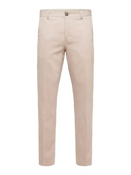 SELECTED HOMME Pantaloni cu dungă amestecat bej