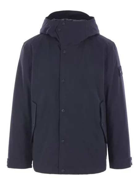 Geacă Stone Island cu glugă cu strasuri albastru
