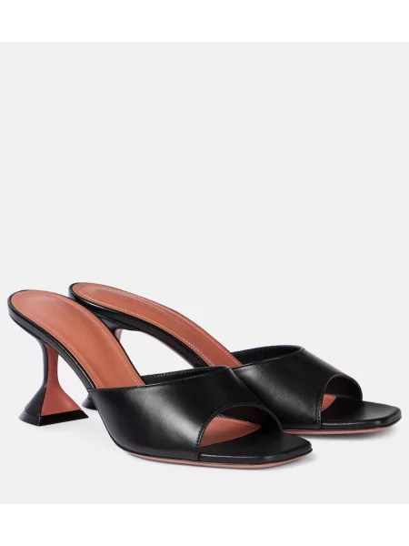 Papuci tip mules Amina Muaddi din piele negru