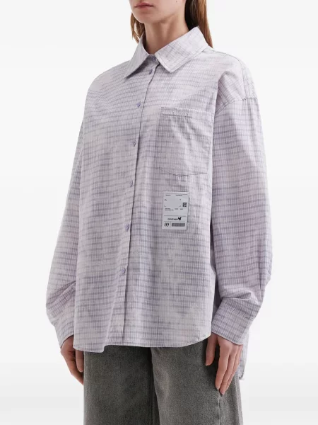 Mini cămașă Mini Cream în carouri mini violet