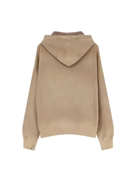 Bluza z kapturem Golden Goose z kapturem z nitami beżowa