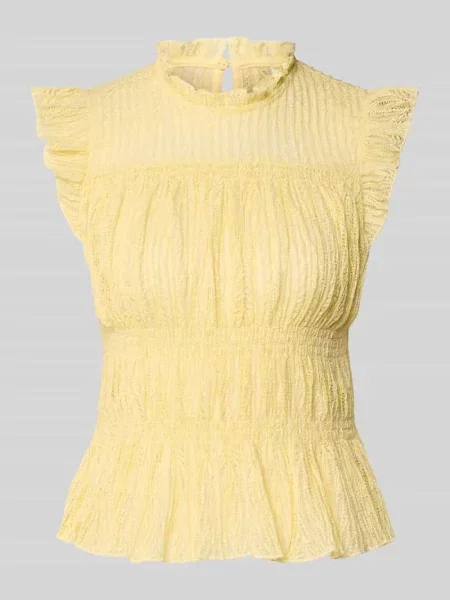 Bluzka bez rękawów w kroju slim fit z marszczonym kołnierzem model SHAILA' Only