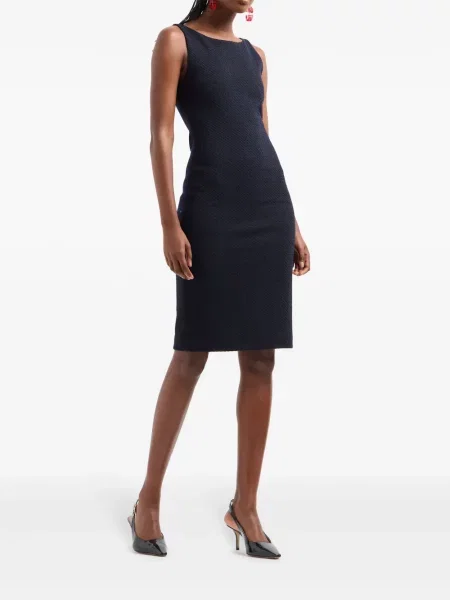 Плетена костюм рокля Emporio Armani черно