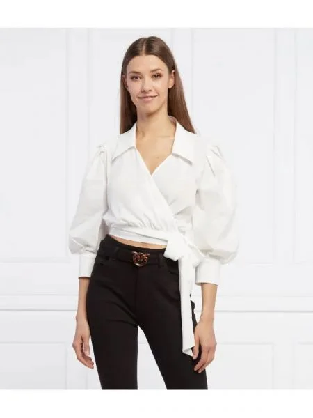 Pinko hanorac CROTONE 3 | Cropped Fit alb