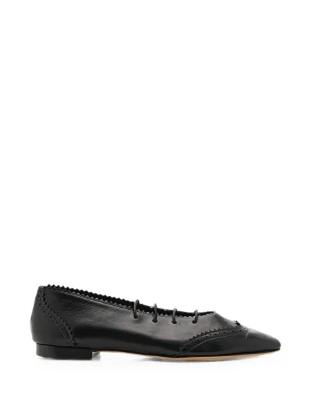 Balerini Jimmy Choo cu șireturi din dantelă negru
