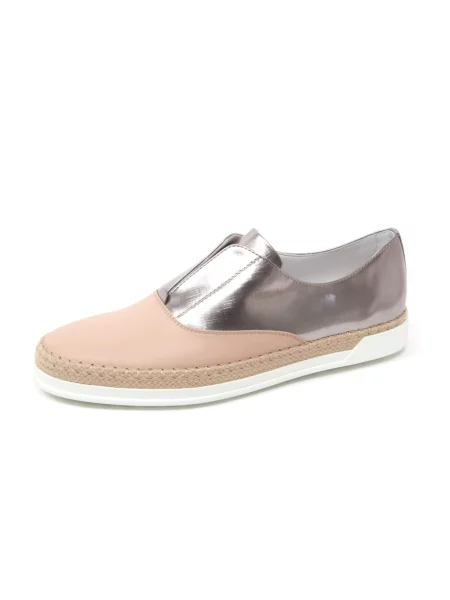 Loafersy Tod's skórzane różowe