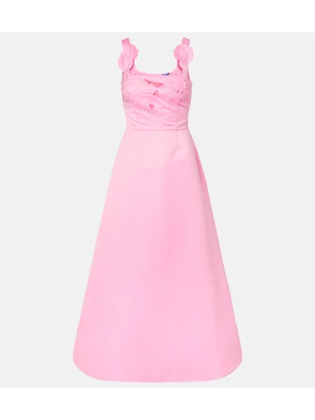 Rochie maxi Leo Lin cu model floral de costum roz