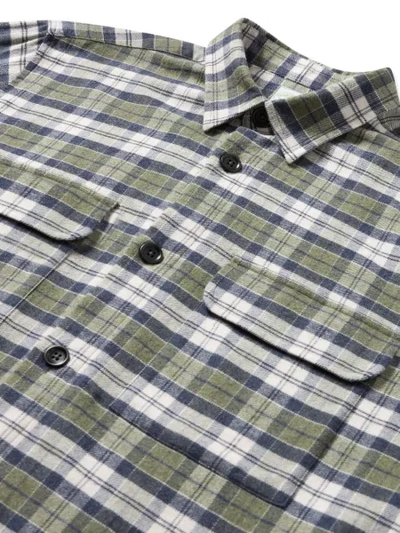 Cămașă Brooks Brothers în carouri de flanelă verde