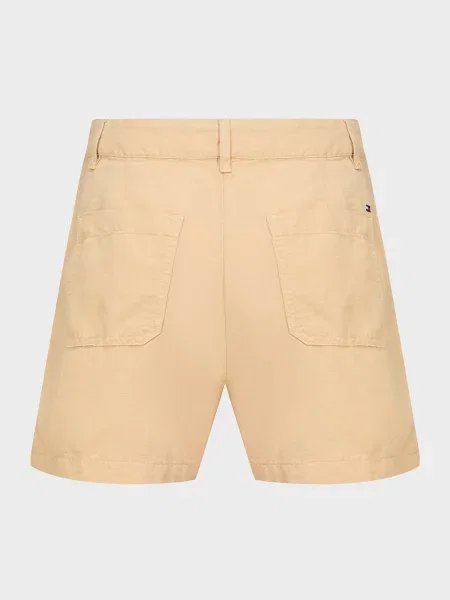 Льняные короткие шорты Tommy Hilfiger бежевые