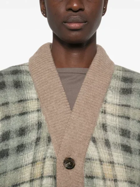 Cardigan R13 în carouri verde