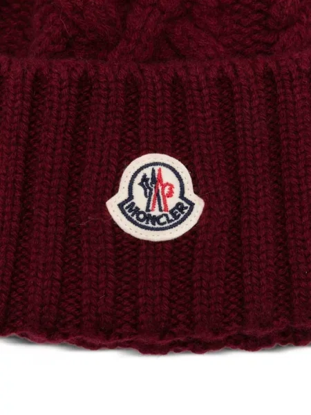 Căciulă Moncler tricotate cu pompoane roșu