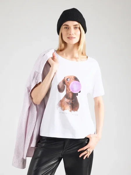 EINSTEIN & NEWTON Tricou Bubble Dackel maro / lila alb