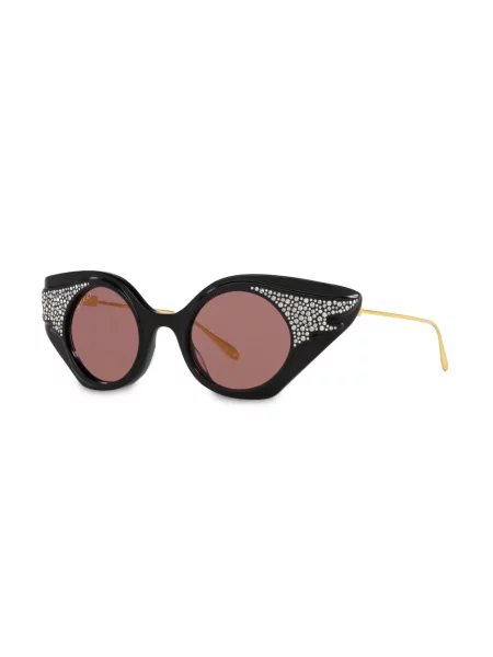 Saulės akiniai Gucci Eyewear su kristalais juoda