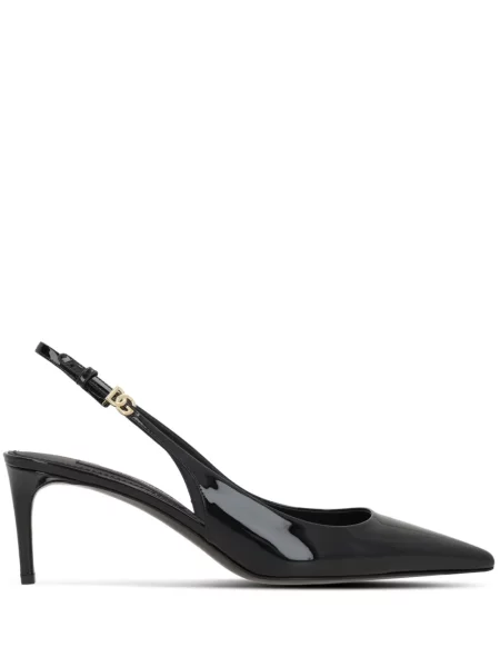 Pantofi cu toc Dolce & Gabbana din piele de lac negru