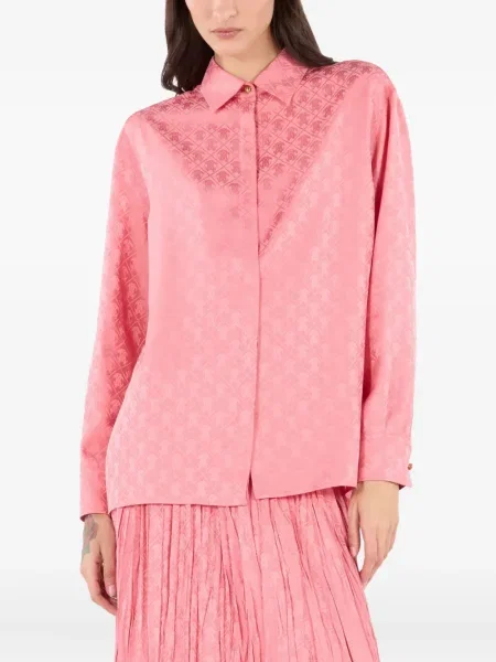 Cămașă Roberto Cavalli cu imagine lungă roz