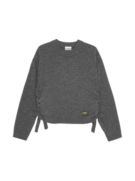 Sweter Ganni wełniany szary