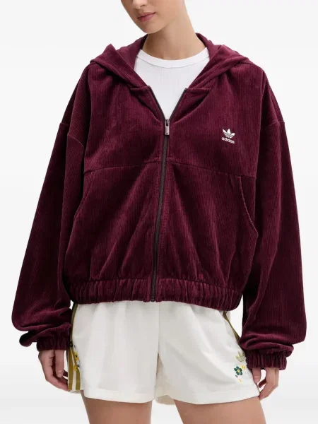 Hanorac cu glugă Adidas cu dungi cu broderie cu cordon negru